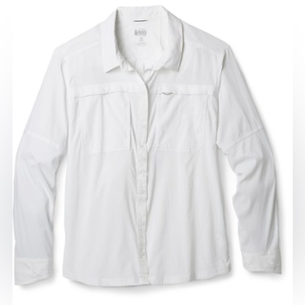 REI Co-op Women’s Sahara White Button Down Shirt, Plus size 3x